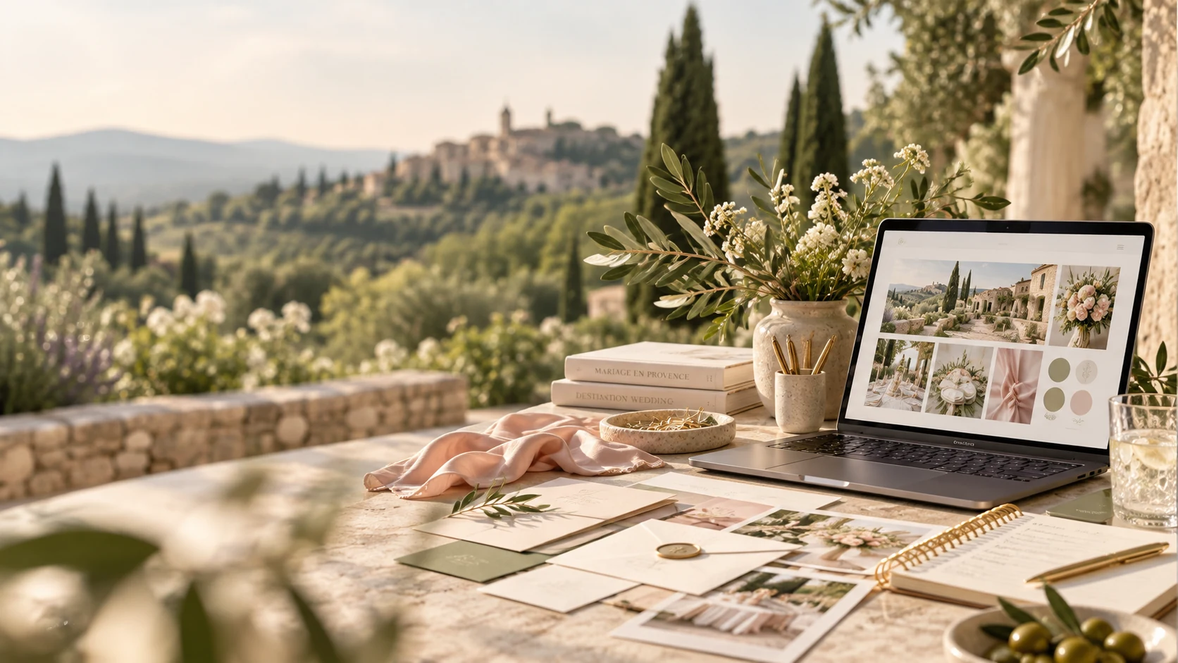 Organisation de mariage à distance depuis la Provence avec ordinateur portable