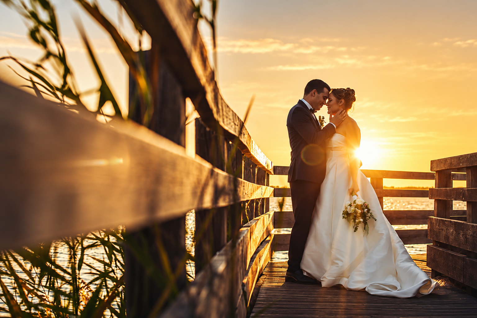 Mariage au coucher du soleil